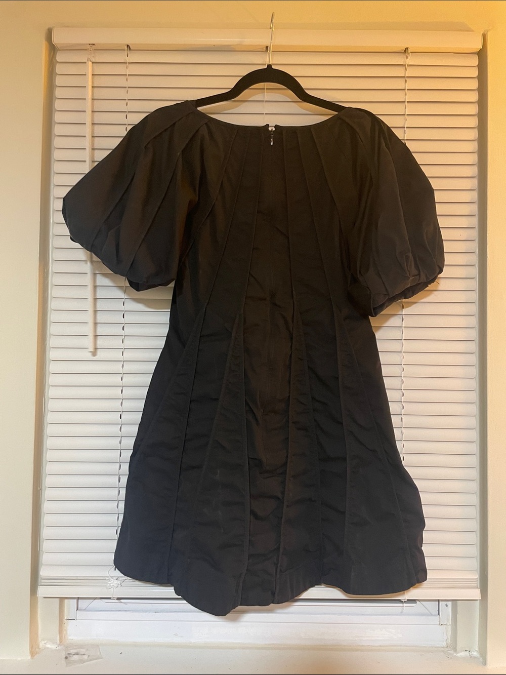 Anthropologie Black Mini Dress with Puff Sleeves - Picture 2 of 3